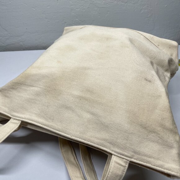 Seattle Space Needle Canvas Tote Bag Black Graphic Hook Loop Closure Cotton - Picture 6 of 9